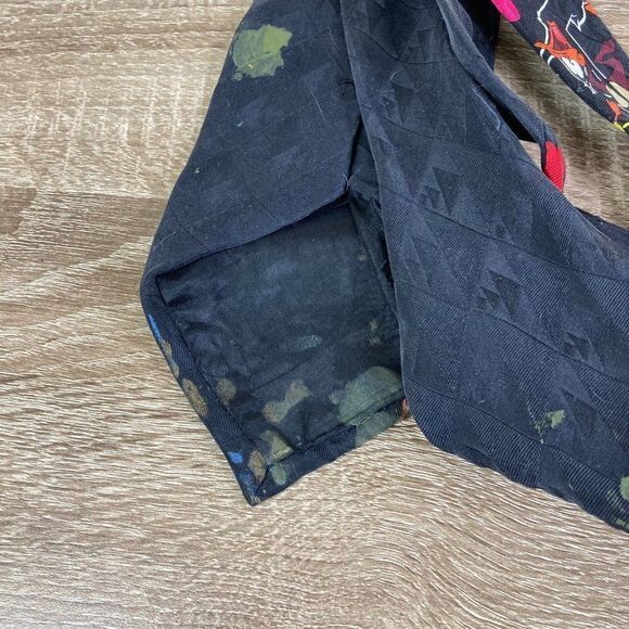 Vintage Looney Tunes Mania Neck Tie Necktie 1995 Mens Silk Black Daffy Taz OS - Picture 7 of 10